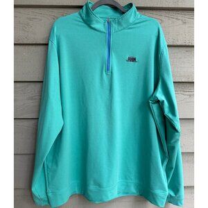 Peter Millar Quarter-Zip Pullover XXL Aqua Blue Performance Stretch Golf Layer